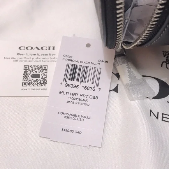 Multi Heart Crossbody Signature Canvas with Heart Print  BNWT - Picture 13 of 13